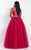 Rachel Allan Curves - 6304 V-neck Embroidered Tulle Ballgown in Pink