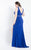 Rachel Allan Curves - 6305 Beaded High Neck Jersey Gown in Blue