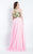 Rachel Allan Curves - 6306 Embroidered Halter A-line Dress in Pink
