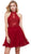 Nox Anabel - 6308 Ornate Lace Appliqued Illusion Halter Dress