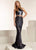Jasz Couture - 6309 Two Piece Sequined Sheath Dress In Blue