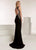 Jasz Couture - 6310 Beaded Jewel Neck Sheath Gown In Black