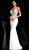 Jovani - 63147 Geometric Crystal Beaded Illusion Gown in White