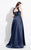 Rachel Allan Curves - 6315 Sequined Halter A-line Dress in Blue