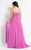 Rachel Allan Curves - 6316 Beaded V-neck Chiffon A-line Dress in Purple
