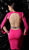 Jovani - 63173 Plunging Crystal Beaded Waist and Cuff Cocktail Dress in Pink