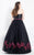 Rachel Allan Curves - 6317 Beaded Halter Mikado Tulle Ballgown in Black