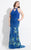Rachel Allan Curves - 6318 Choker Neck Beaded Mermaid Gown in Blue