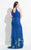 Rachel Allan Curves - 6318 Choker Neck Beaded Mermaid Gown in Blue