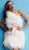 Jovani - 63200 Feather-Fringed Asymmetrical Sheath Dress In Pink