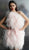 Jovani - 63200 Feather-Fringed Asymmetrical Sheath Dress In Pink