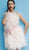 Jovani - 63200 Feather-Fringed Asymmetrical Sheath Dress In Pink