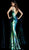 Jovani - 63204 Deep V-Neck Sequined Sheath Gown in Green