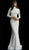 Jovani - 63209 Lace Long Sleeve High Neck Trumpet Dress In White