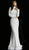 Jovani - 63209 Lace Long Sleeve High Neck Trumpet Dress In White