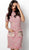 Jovani - 63219 Multi Knit Sequin Short Sleeve Cocktail Dress In Pink