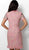 Jovani - 63219 Multi Knit Sequin Short Sleeve Cocktail Dress In Pink