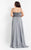 Rachel Allan Curves - 6321 Embellished Sheer Halter Chiffon Dress in Gray