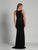 Dave & Johnny - A6321 Embellished Scoop Neck Sheath Dress in Black