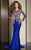 Clarisse - M6203 Embellished Illusion Scoop Dress in Blue
