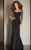 Clarisse - M6204 Quarter Sleeved Embroidered Long Gown in Black