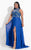 Rachel Allan Curves - 6323 Lace and Beaded Chiffon Dress in Blue