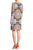 London Times - T2516MJC Floral Damask Sheath Dress in Orange and Purple