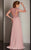 Clarisse - M6212 Embroidered Illusion Long Sleeve Gown in Pink