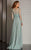 Clarisse - M6215 Bedazzled Sheer Bateau Dress in Sage