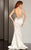 Clarisse - M6231 Beaded Illusion Bateau Dress in White