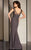 Clarisse - M6240 Applique Illusion Bateau Dress in Brown and Gray
