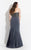 Rachel Allan Curves - 6326 Beaded Jersey Sheath Dress in Gray