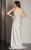 Clarisse Jeweled Lace Empire Sheath Gown M6248 In Silver