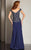 Clarisse - M6254 Off -Shoulder Floral Lace Gown in Blue