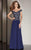 Clarisse - M6254 Off -Shoulder Floral Lace Gown in Blue