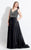 Rachel Allan Curves - 6329 Sleeveless Beaded A-line Dress in Black