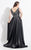 Rachel Allan Curves - 6329 Sleeveless Beaded A-line Dress in Black