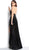 Jovani - 63330 Metallic Keyhole Cutout Overskirt Gown in Black