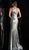 Jovani - 63334 Fully Sequined Halter Trumpet Dress In Silver