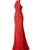 Jovani - High Halter Long Lace Trumpet Dress 63335 In Red