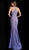 Jovani - 63335 Embellished Lace High Halter Trumpet Dress in Purple