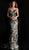 Jovani - Elaborate Metallic Sequined Off Shoulder Gown 63349 In Black and Gold