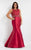 Rachel Allan Curves - 6334 Beaded Scoop Mermaid Gown in Red