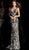 Jovani - 63350 Metallic Sequined Plunging Long Gown