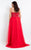 Rachel Allan Curves - 6337 Floral Beaded Tulle Gown in Red