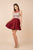 Nox Anabel - 6338 Metallic Appliqued Illusion Jewel A-Line Dress In Red