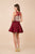 Nox Anabel - 6338 Metallic Appliqued Illusion Jewel A-Line Dress In Red