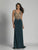 Dave & Johnny - A6338 Sleeveless Embellished Sheath Gown in Green