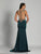 Dave & Johnny - A6338 Sleeveless Embellished Sheath Gown in Green