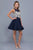 Nox Anabel - 6338 Metallic Appliqued Illusion Jewel A-Line Dress In Blue